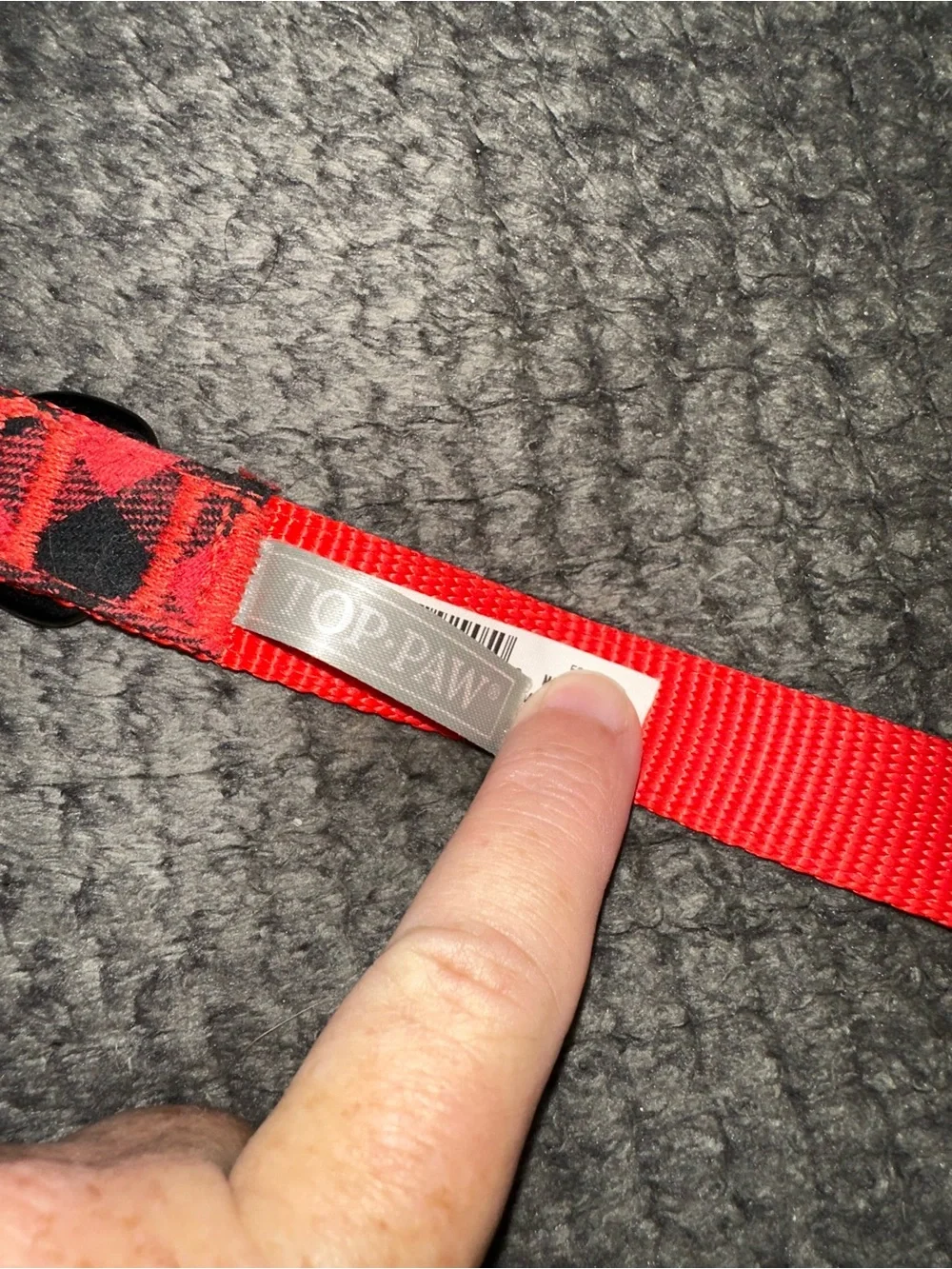 Top-Paw Red And Black Plaid Check Adjustable Collar Size Medium